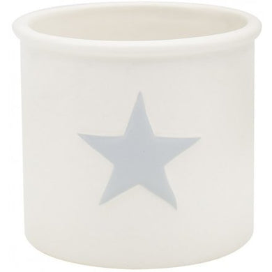 Small Ceramic White Star Plant Pot