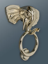 Load image into Gallery viewer, Brass Elephant Door Knocker - Nickel Finish