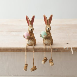 Sitting Rabbit W/Green Dotty Egg, 18cm
