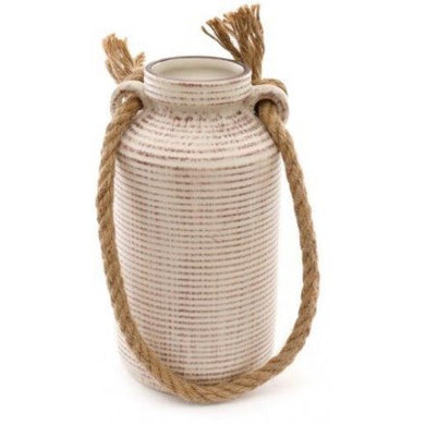 Stone Vase with Rope Handle