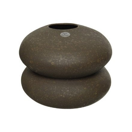 Stacked Stones Vase in Earthenware, 15cm