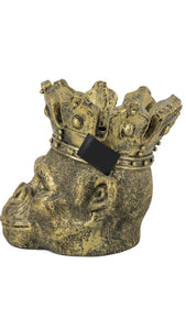 Large Antique gold Monkey planter