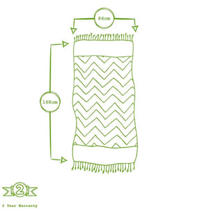 Turkish Cotton Towel - Zig Zag - Grey
