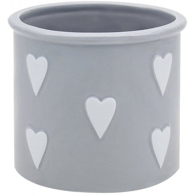 Small Ceramic Grey Multi Heart Plant Pot