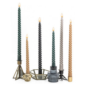 Box of 6 spiral candles black 20cm