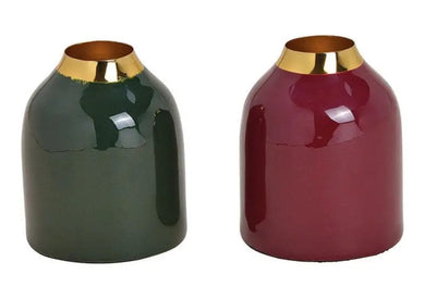 Small Vase metal bordeaux/Green