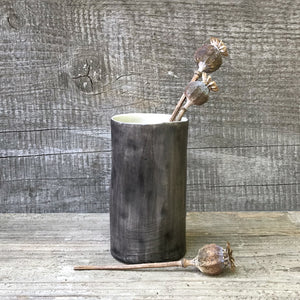 Small hand painted vase-Black wash